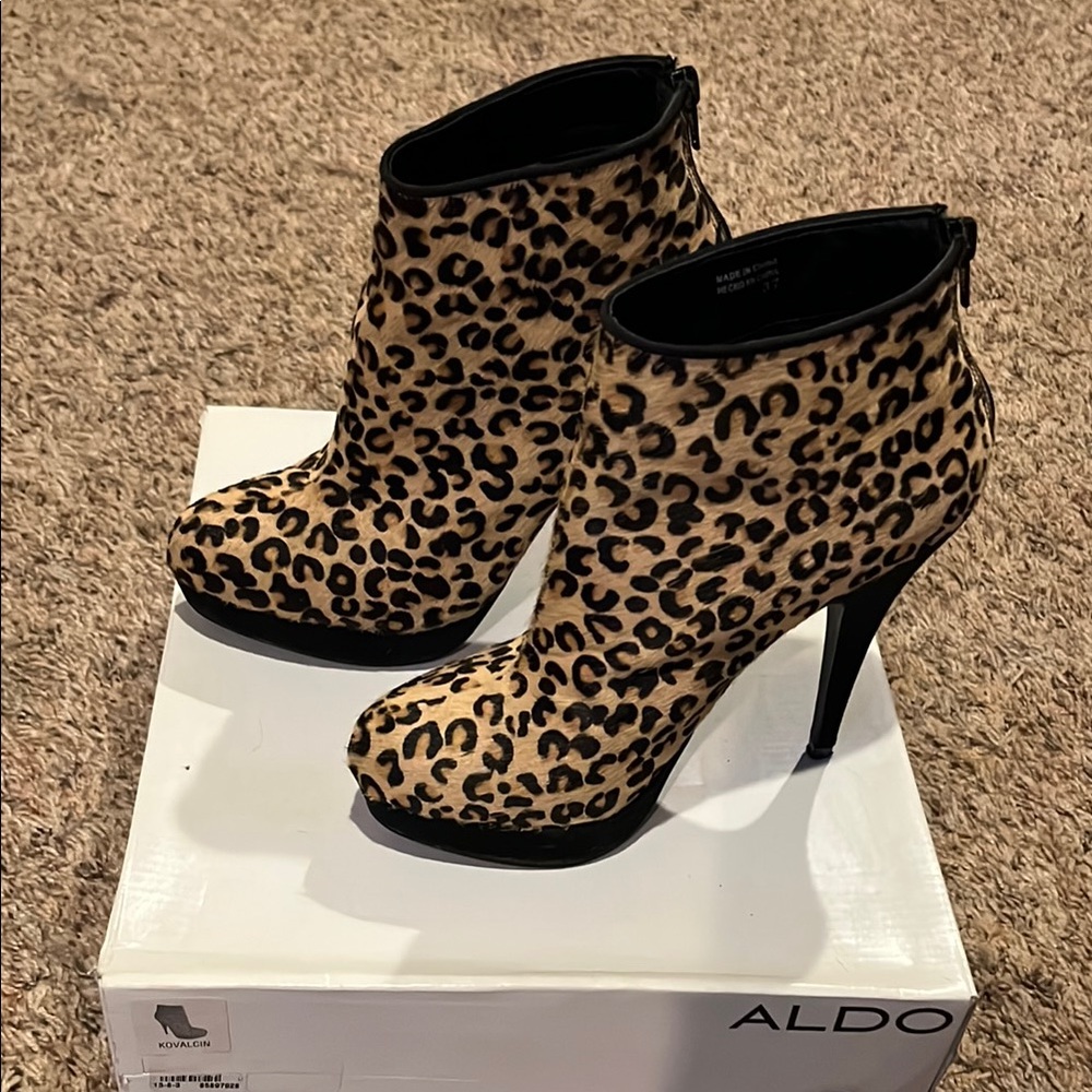 Aldo Black and Brown Stiletto Heeled Boots